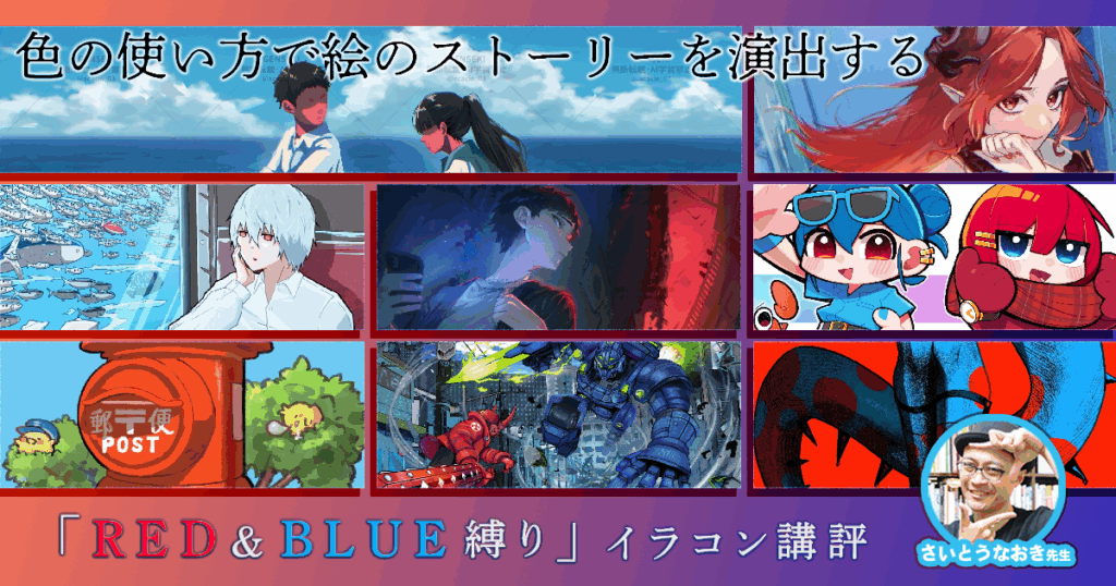 色の使い方で絵のストーリーを演出する方法。さいとうなおき先生｢RED&BLUE縛り｣講評レポート