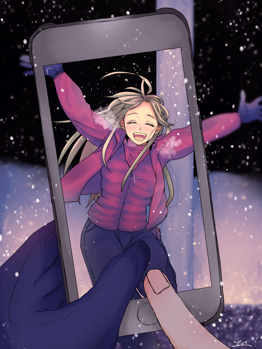 『雪と彼女と（短編小説イメージイラスト）』